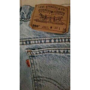 Levi's 560 Orange Tab Light Wash Jeans 38x34